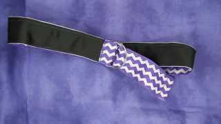 Ribbon Belt in Purple and White Chevron Stripes and Blk - video demo