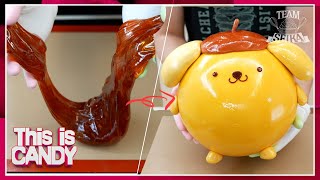 [ASMR] 슈가슬라임으로 산리오 폼폼푸린 사탕 만들어먹기 / Making Sanrio PomPomPurin candy with sugar