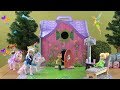 Little Anna and Elsa Visit Tinker Bell and Peter Pen Fairy House with Fun Squishy Surprise Snacks