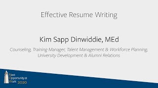 Effective Resume Writing