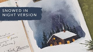 My Process For Painting A Night Scene | Easy Watercolor Journal Tutorial screenshot 2