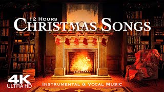 12 Hours of Traditional & Classic Christmas Music around the Fireplace🎄Christmas Songs Playlist