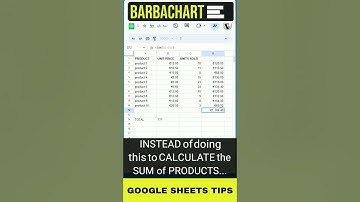 Use the SUMPRODUCT function in Google spreadsheets