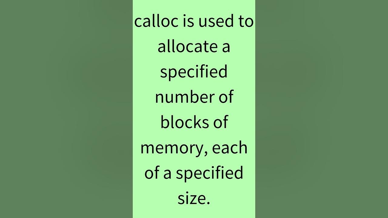 difference between malloc and calloc #cprogramming # ...