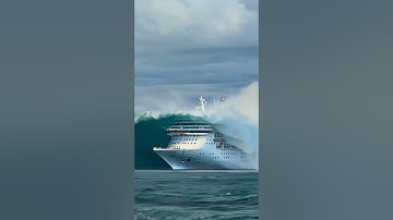 Cruise Ship Battling Enormous Waves! Completely Submerged in Water #scaryocean #cruise #ocean