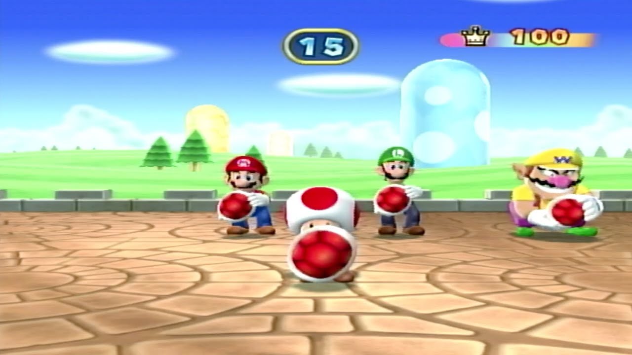 Mario Party 9 Toad vs Mario vs Luigi vs Wario Goomba Bowling Gameplay HD