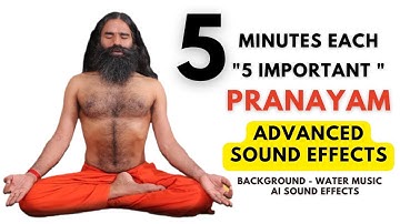 5 Important Pranayams 5 minutes each with Advanced sound effects and Artificial intelligence voice |
