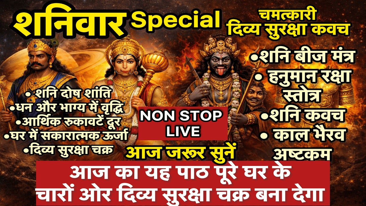 🔴LIVE Saturday Special Shani Beej Mantra| Hanuman Raksha Stotra| Kaal Bhairav Ashtakam |Shani Kavach