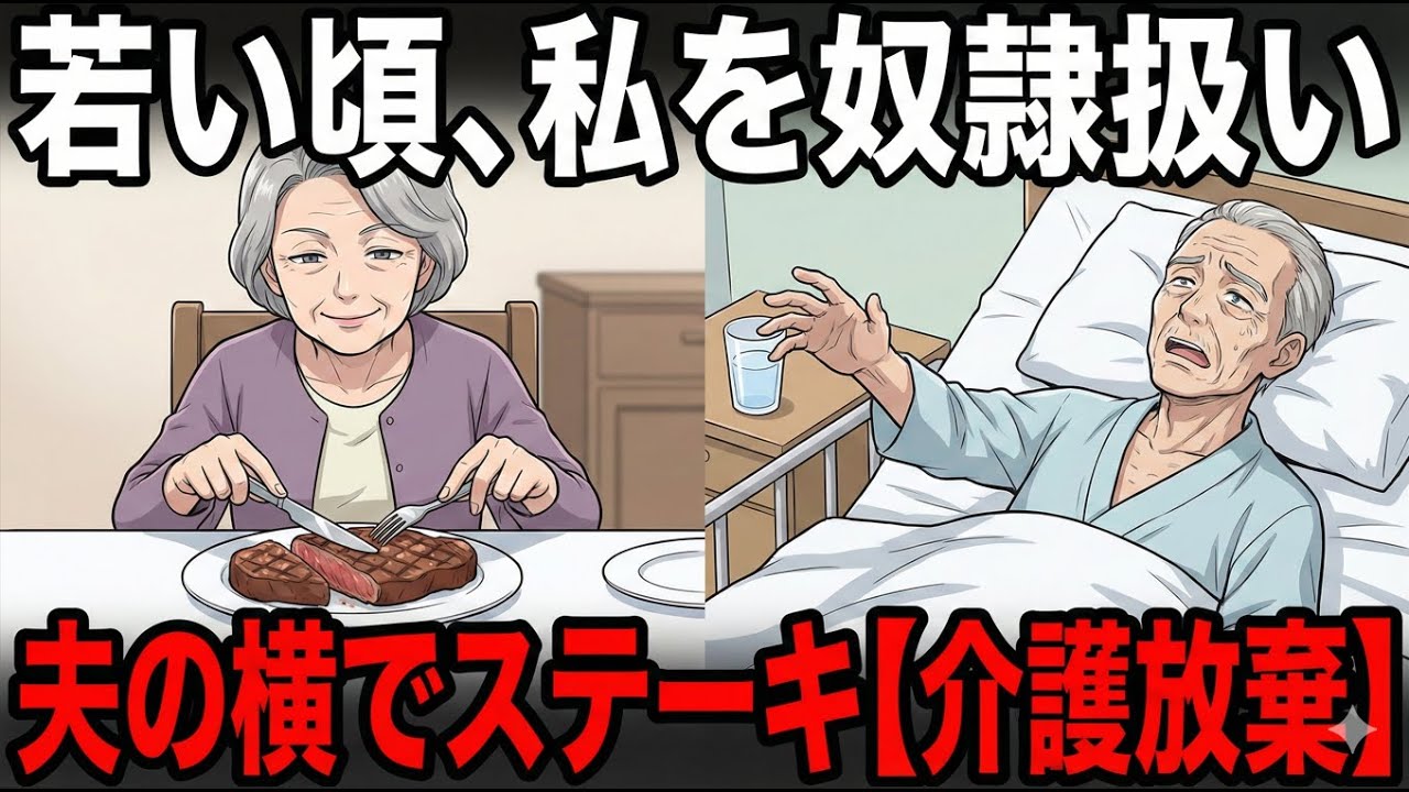 若い頃、私を奴隷のように扱った夫が脳梗塞に。「水   」と懇願する夫の横で、私はゆっくりとステーキを食べ続けた【介護放棄】