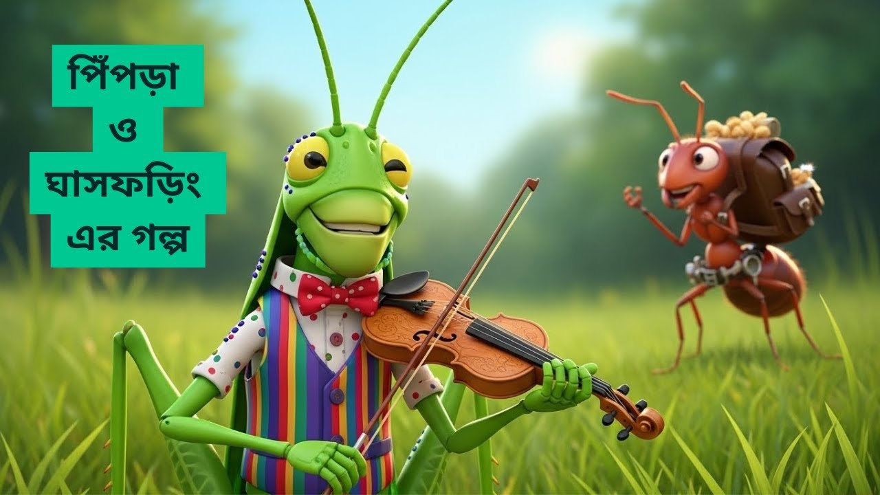 পিঁপড়া ও ঘাসফড়িং | অলসতার পরিণাম! | The Ant and the Grasshopper Bangla Cartoon | Moral Story