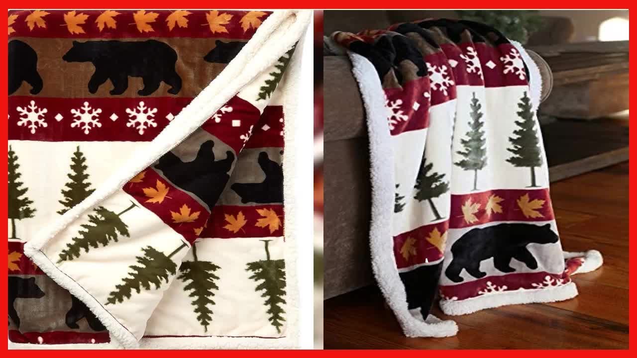 Carstens Soft Sherpa Plush Throw Blanket, Tall Pine Collection YouTube