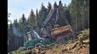 🌲 Gremo 1350VT *with sound* • Forwarder in Action • Forstbetrieb Weber • Work in the slope🌲