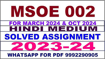 msoe 002 solved assignment 2023-24 | msoe 2 solved assignment in hindi 2024 | msoe 2 2024
