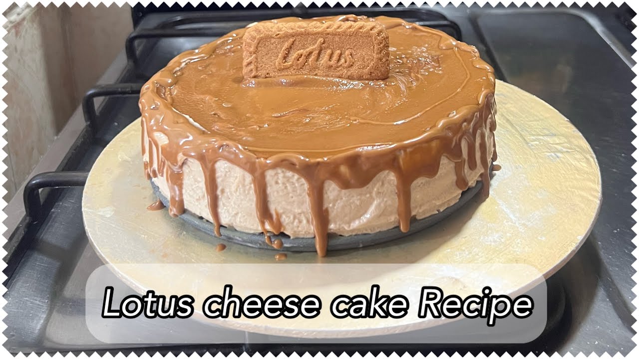 How to make lotus cheese cake at home.. easy no bake without oven