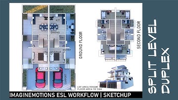 Sketchup Modelling - Split Level Duplex