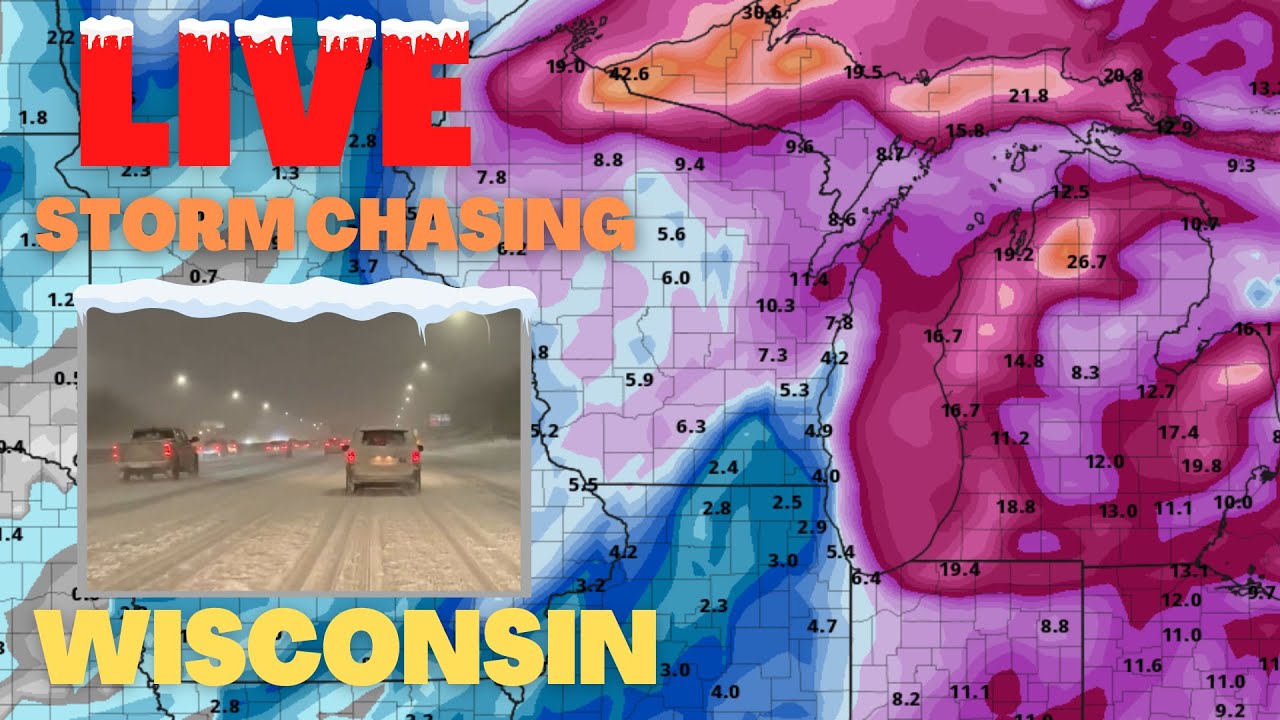 🔴LIVE - BLIZZARD Storm chasing in Southeast Wisconsin - YouTube
