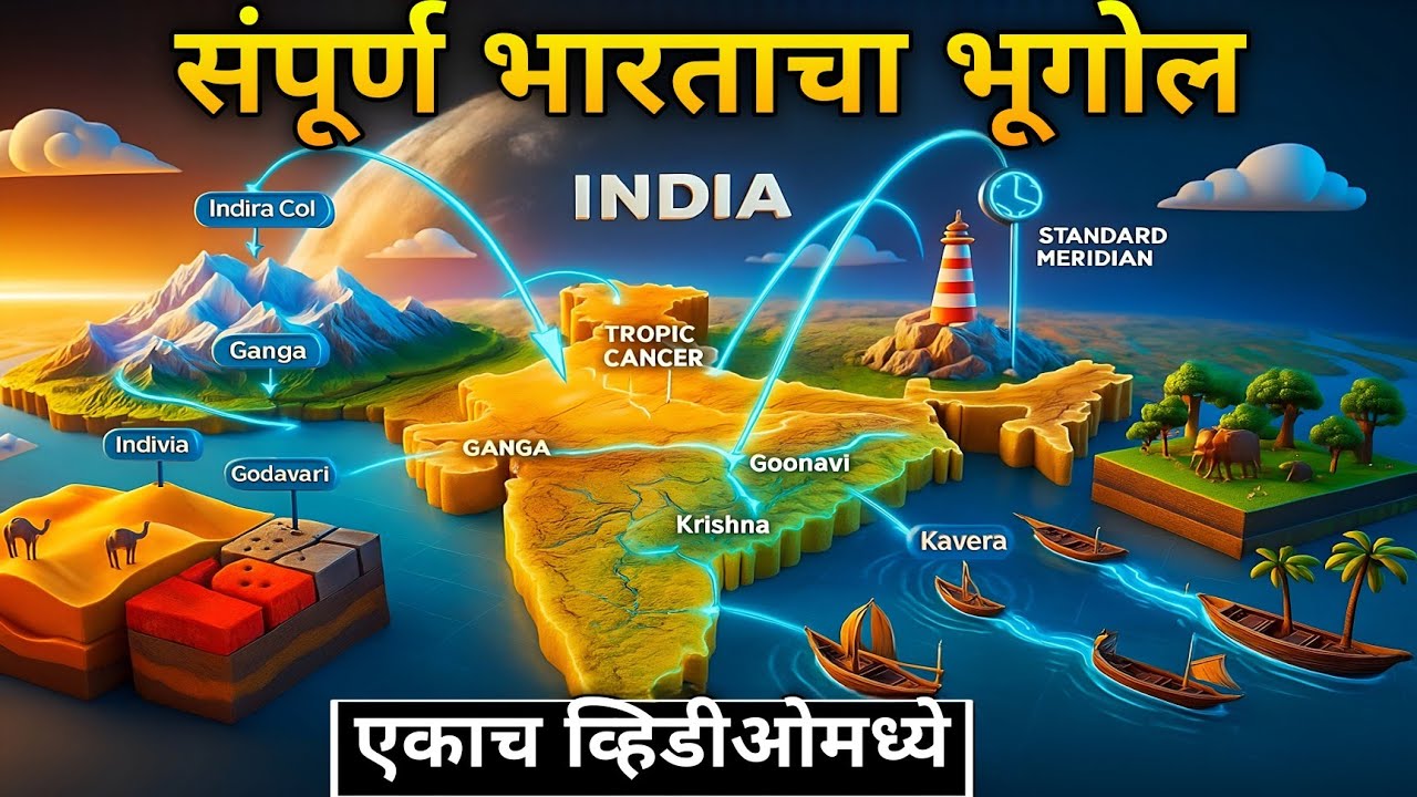 Indian Geography in One Video! In Marathi | SSC-CGL, CHSL, UPSC, State PCS, NDA, CDS Revision 2025
