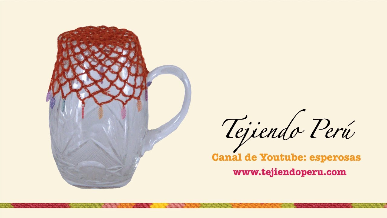 Tapa o cobertor para jarra tejido en crochet
