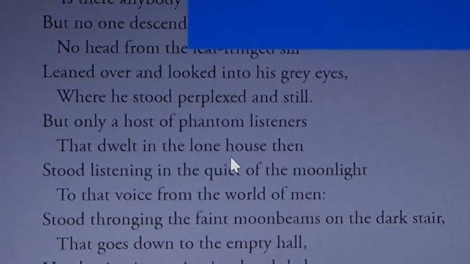 The Listeners by Walter de La Mare, Poem Atmosphere & Analysis - Video &  Lesson Transcript