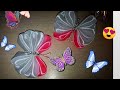 Бабочка 🦋 из ленты 5 см Канзаши, МК Kanzashi  サテンリボンの花\ Flower of satin ribbons