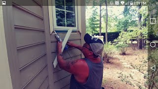 How to install PVC brick molding around windows