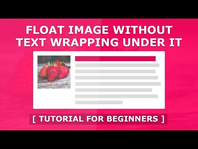 Float an Image Without Text Wrapping Using CSS Flex - Align Image Left Without Text Under It - YouTube Float an Image Without Text Wrapping Using CSS Flex - Align Image Left Without Text Under It - YouTube