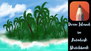 Draw Island in iPad using Autodesk Sketchbook..#Autodesk sketchbook #digitalart screenshot 3