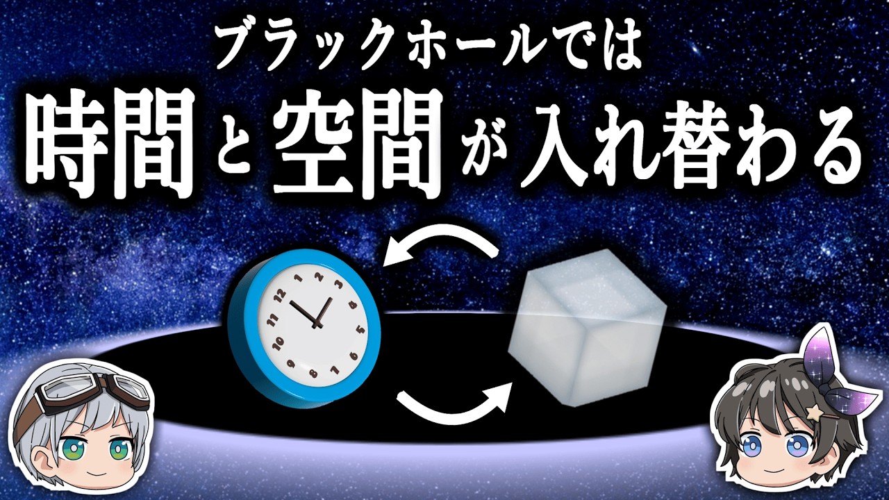 【ゆっくり解説】なぜブラックホール内部では時間と空間が入れ替わるのか-「光すら脱出不可能」の意味-