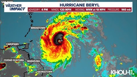Tracking the Tropics: Hurricane Beryl remains a Cat. 4 storm as it continues track to the west