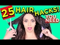 25 HAIR HACKS Every Girl Should Know! Easy Hair Hacks