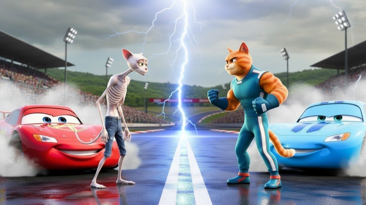 ⚡🏁 The Intense Race: Skinny Cat vs Orange Cat 🐾🔥 | Who Will Win?