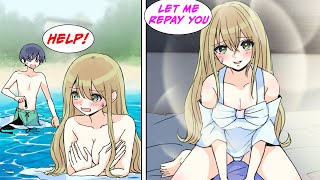 [Manga Dub] A Pair Of Bikinis Came Drifting Towards Me As I Was Relaxing On My Private Beach...