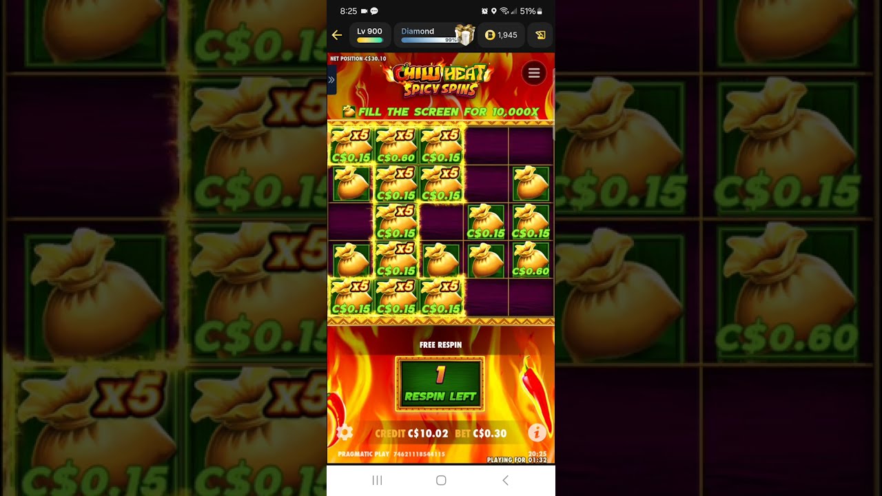 Skärmdump av 30bet casino app gränssnitt