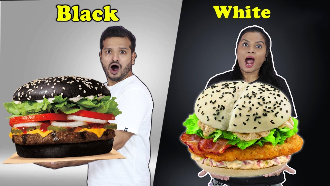 Black Vs White Food Eating Challenge Food Challenge India Hungry
