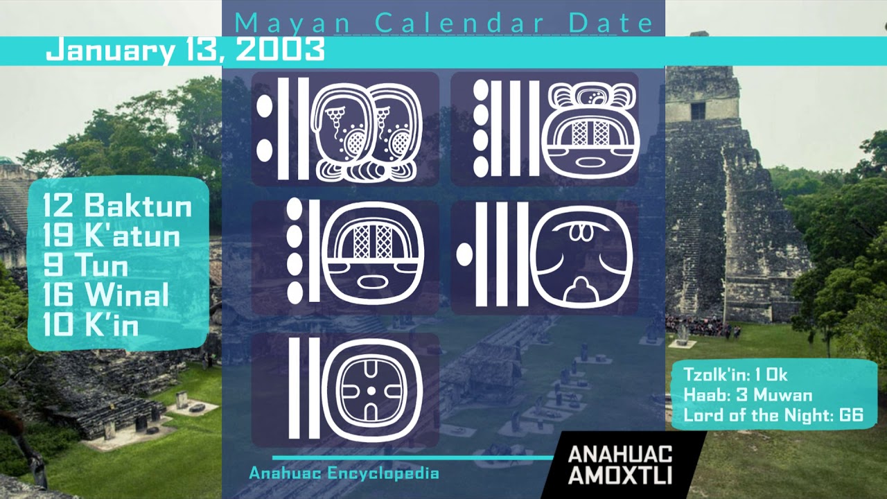 Mayan Calendar date for January 13, 2003