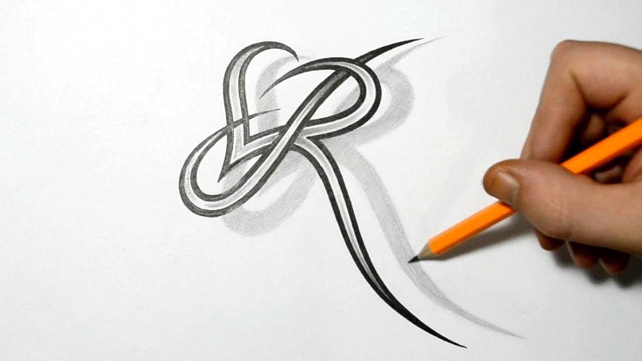 Letter R and Heart Combined - Tattoo Design Ideas for Initials - YouTube