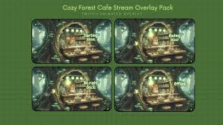 Cozy Forest Cafe Stream Overlay Pack