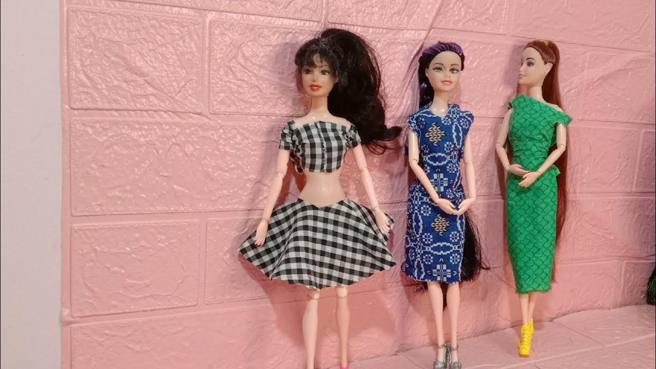 Diy doll dress making easy no sew no glue YouTube