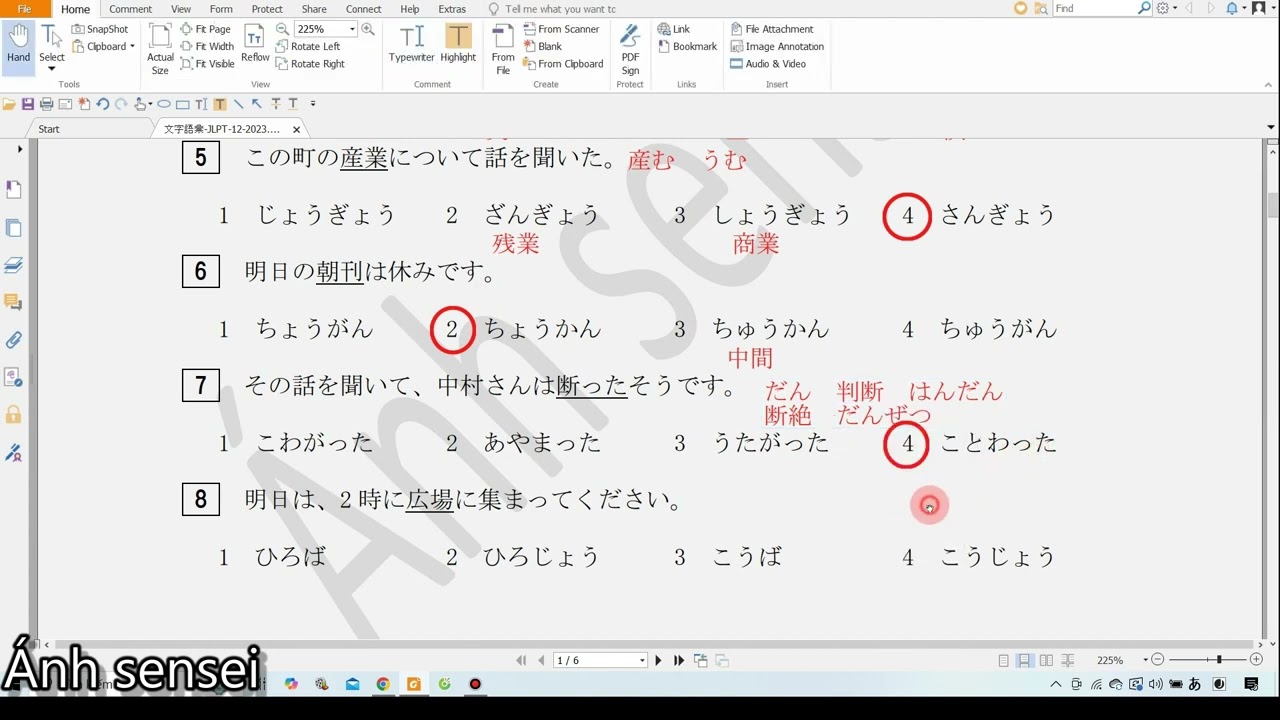 Chữa đề từ vựng JLPT N3 12/2023