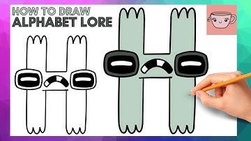 How To Draw Alphabet Lore - Letter H | Cute Easy Step By Step Drawing Tutorial