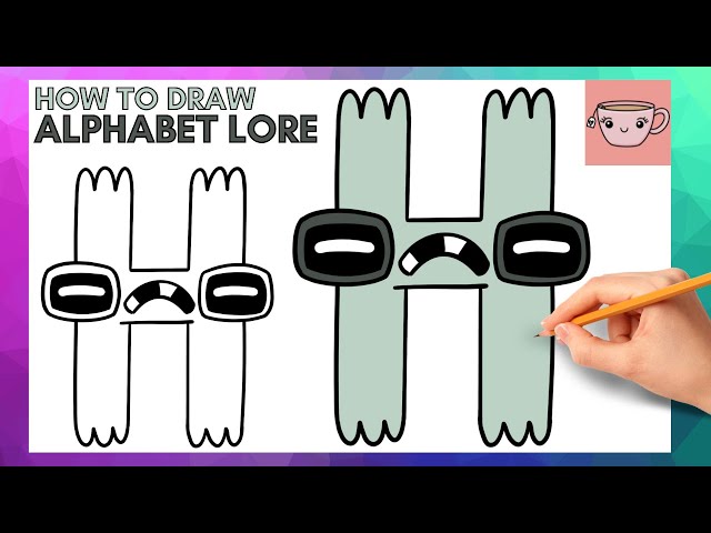 HOW TO DRAW ALPHABET LORE H 😁 