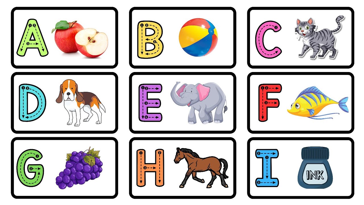 learn Alphabet with live example | abcd cartoon | Alphabet for kids ...