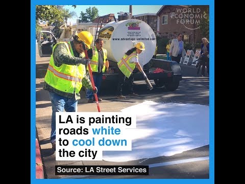 LA is painting roads white to cool down the city - LA is painting roads white to cool down the city