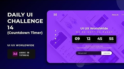 Daily UI Challenge Day 14 | Countdown Timer | UI Design Tutorial | Adobe XD Tutorial | UI UX