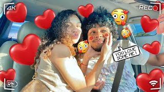 FLIRTING WITH MY BOYFRIEND WHILE HES DRIVING.. *WE ALMOST CRASHED*