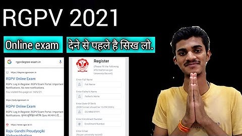 RGPV 2021| Online Exam | Registration process.