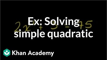 Example: Solving simple quadratic | Quadratic equations | Algebra I | Khan Academy