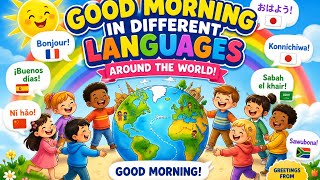 GOOD MORNING IN 15 LANGUAGES | Teach your kids global greetings #goodmorningsongworld #kidsvideo #fy