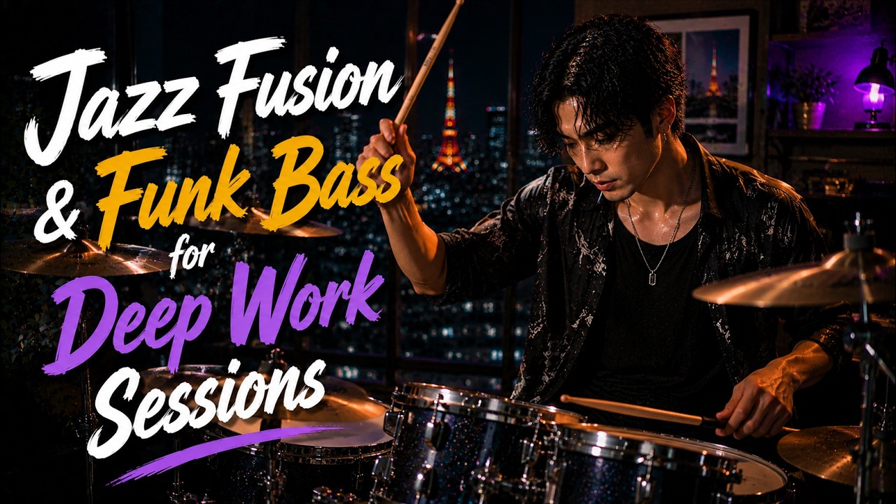 Chill Night Grooves! Tokyo Night Focus Music. Jazz Fusion & Funk