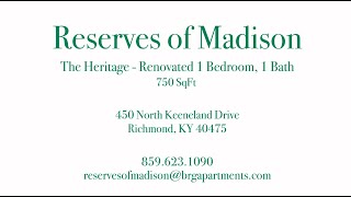 Reserves of Madison: The Heritage - Renovated 1 Bedroom, 1 Bath Apartment Reserves of Madison: The Heritage - Renovated 1 Bedroom, 1 Bath Apartment